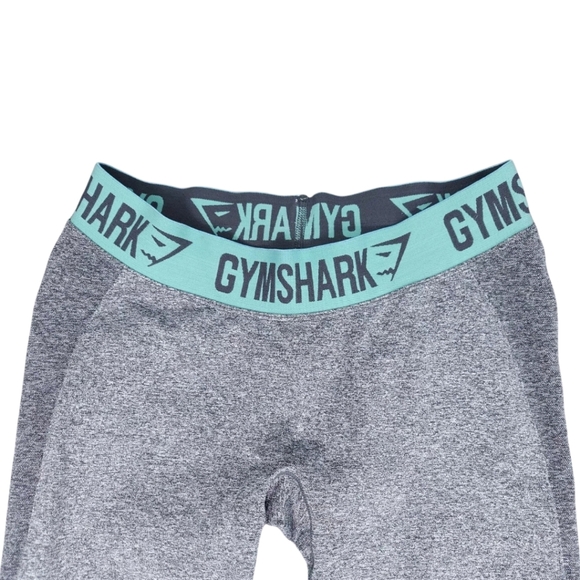 Gymshark Gray Leggings with Teal Waistband - Picture 2 of 4